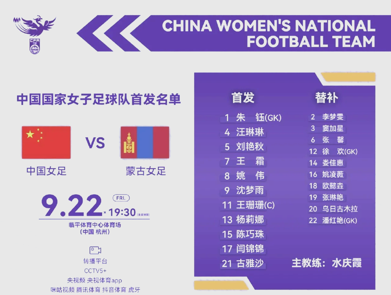 队伍实力对比，中国女足获得优势
